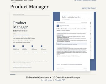 Przewodnik po rozmowach kwalifikacyjnych z menedżerem produktu w formacie PDF ze scenariuszami ustalania priorytetów i ramami odpowiedzi