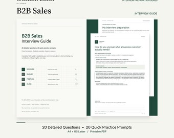 B2B-säljintervjuguide i PDF-format för SDR, BDR och Account Executive-roller