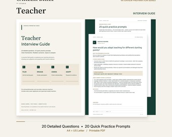 Teacher Interview Guide PDF with Classroom Scenarios and Answer Frameworks