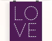 Purple love print - purple typography print - wedding poster - baby girl nursery art - love poster - wedding print - wall art - home decor