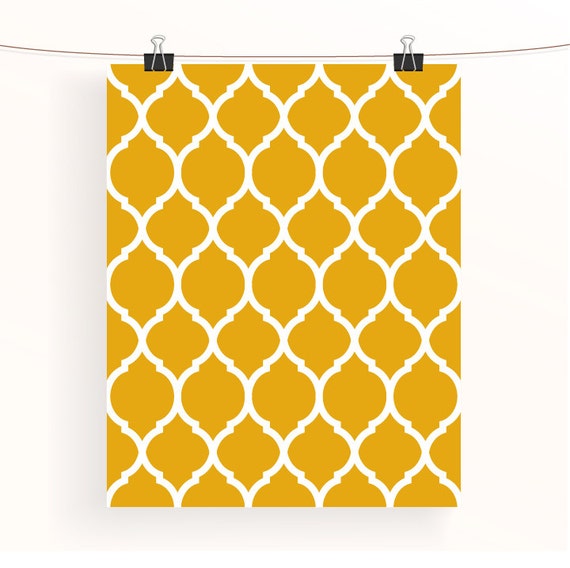 Moroccan Pattern Print Mustard Yellow Wall Art Home Wall Art Ethnic Home Decor Home Office Wall Art Abstract Poster
