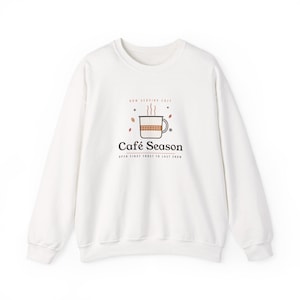 Coffee Lover Gift, Café Season Sweatshirt, Cozy Fall Winter Coffee Crewneck, Home Barista Gift for Her, Coffee Shop Sweater image 4