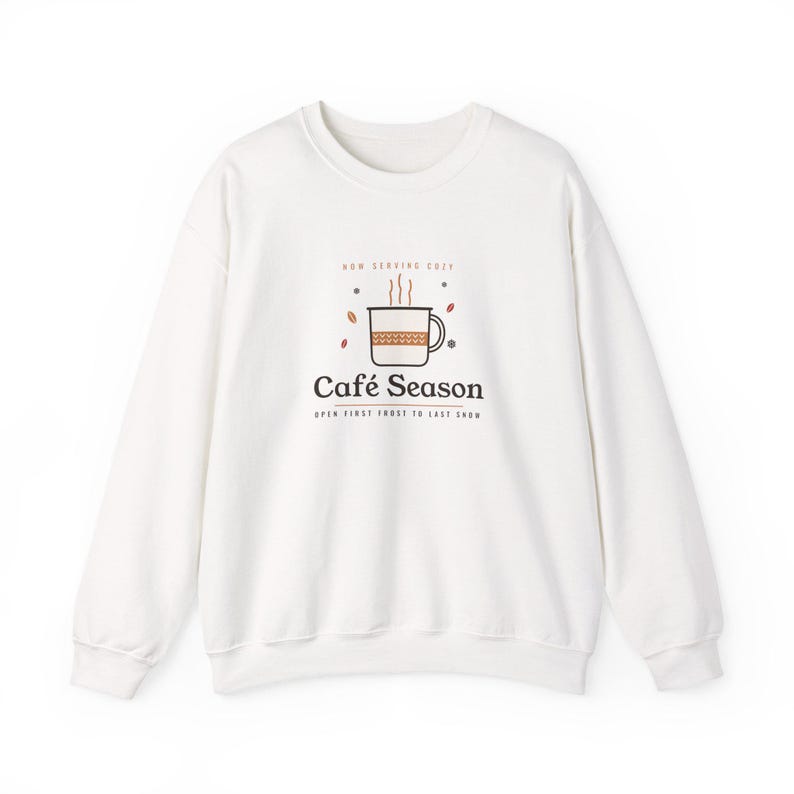 Coffee Lover Gift, Café Season Sweatshirt, Cozy Fall Winter Coffee Crewneck, Home Barista Gift for Her, Coffee Shop Sweater image 4