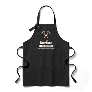 Home Barista Gift, Head Barista Home Edition Apron, Espresso Lover Kitchen Apron, Coffee Gift for Dad or Mom image 4