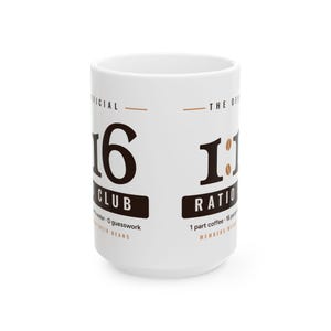Coffee Nerd Gift, 1:16 Ratio Club Mug, Pour Over Coffee Ratio 15oz Mug, Home Barista Gift, Specialty Coffee Lover Mug image 5