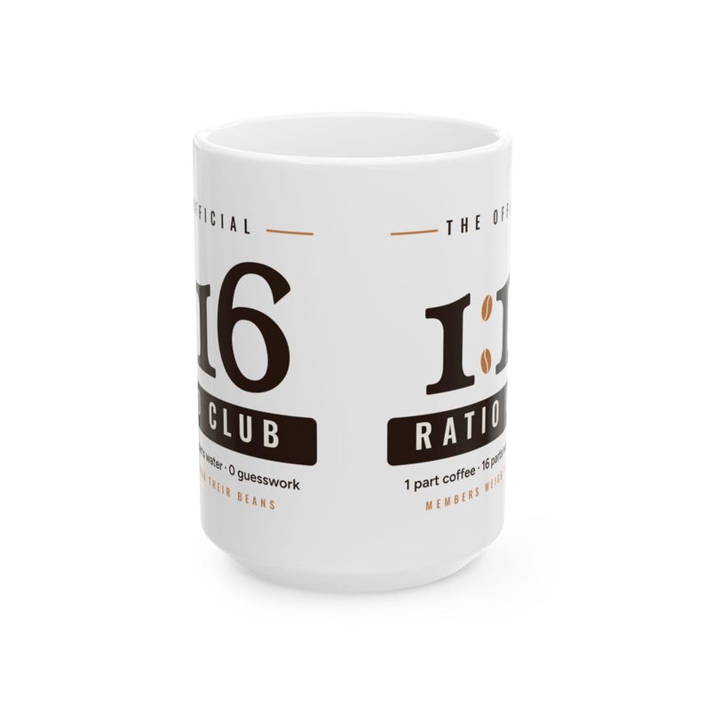 Coffee Nerd Gift, 1:16 Ratio Club Mug, Pour Over Coffee Ratio 15oz Mug, Home Barista Gift, Specialty Coffee Lover Mug image 5