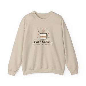 Coffee Lover Gift, Café Season Sweatshirt, Cozy Fall Winter Coffee Crewneck, Home Barista Gift for Her, Coffee Shop Sweater image 3