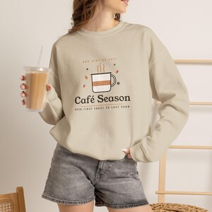 Coffee Lover Gift, Café Season Sweatshirt, Cozy Fall Winter Coffee Crewneck, Home Barista Gift for Her, Coffee Shop Sweater image 1