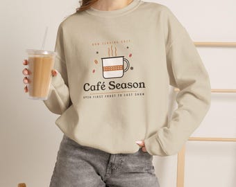 Coffee Lover Gift, Café Season Sweatshirt, Cozy Fall Winter Coffee Crewneck, Home Barista Gift for Her, Coffee Shop Sweater