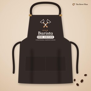 Home Barista Gift, Head Barista Home Edition Apron, Espresso Lover Kitchen Apron, Coffee Gift for Dad or Mom image 1