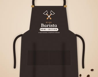 Home Barista Gift, Head Barista Home Edition Apron, Espresso Lover Kitchen Apron, Coffee Gift for Dad or Mom