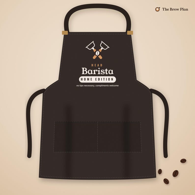 Home Barista Gift, Head Barista Home Edition Apron, Espresso Lover Kitchen Apron, Coffee Gift for Dad or Mom image 1