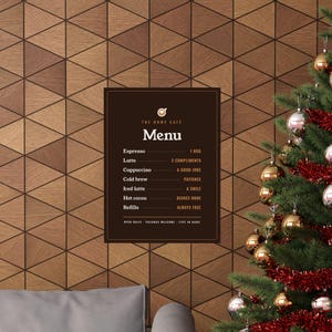 Coffee Bar Decor Gift, Home Café Menu Poster, Funny Coffee Menu Wall Art, Coffee Station Sign Print, Kitchen Wall Decor image 2
