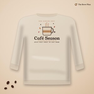 Coffee Lover Gift, Café Season Sweatshirt, Cozy Fall Winter Coffee Crewneck, Home Barista Gift for Her, Coffee Shop Sweater image 5