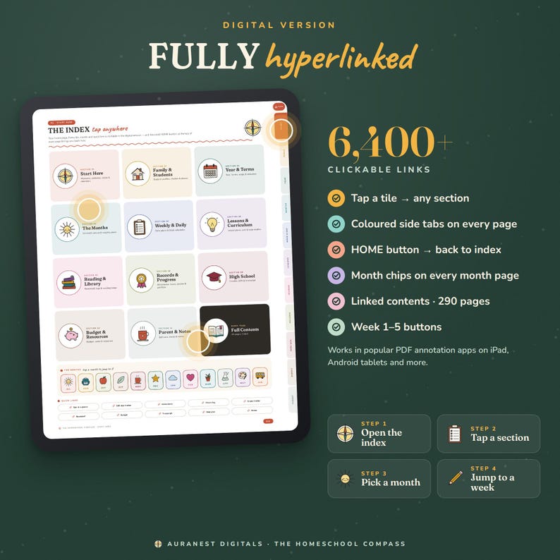 Homeschool Planner Printable Digital Undated, Lesson Plan Binder for ...