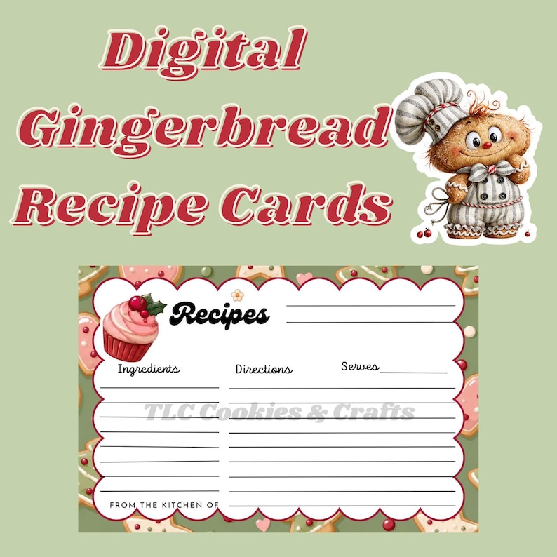 Printable Recipe Cards Set of 12, Digital Recipe Card Templates, Recipe ...