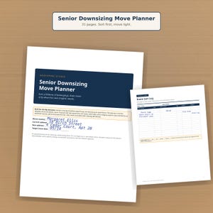 Senior Downsizing Planner Printable, Moving Checklist for Seniors, Downsize Home Organizer, Estate Move Planner PDF, Retirement Move Binder