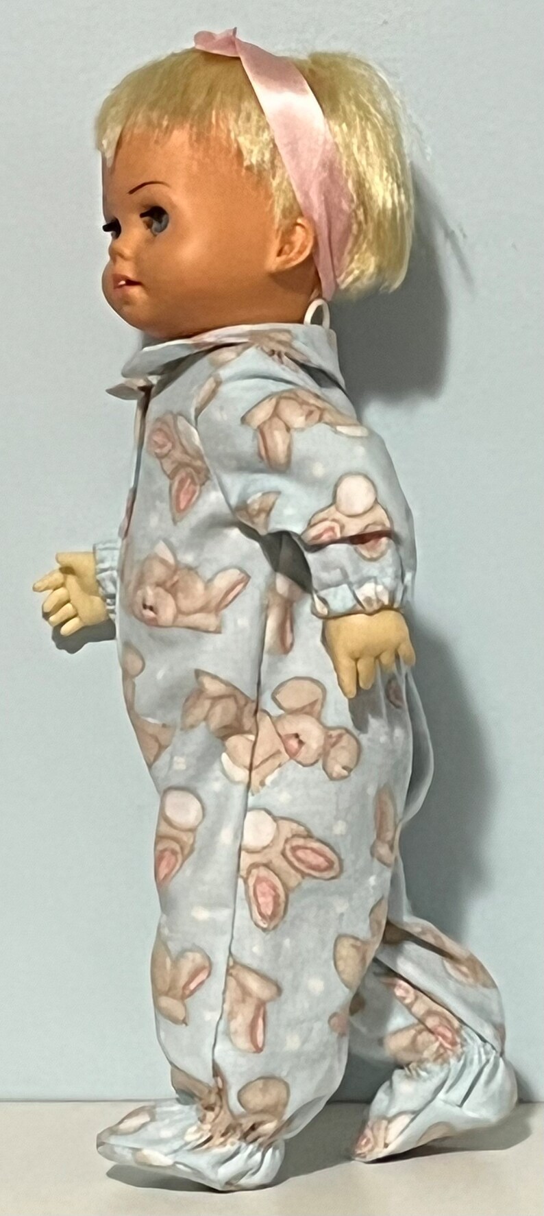 Flannel Bunny Feetsie Pajamas for Chatty Baby Etsy