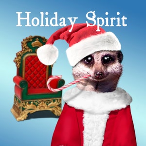 Drôle de Noel de Noel de Vacances Santa Meerkat avec la canne de sucrerie