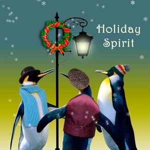 Pingouins de vacances de Noel chantant et dansant