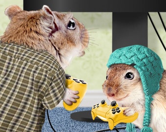 Video Gaming Gerbils, Hamsters Card For Dad