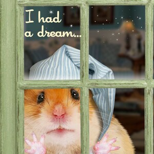 Schattige hamster met nacht GLB denken van je kaart: Miss me nog?
