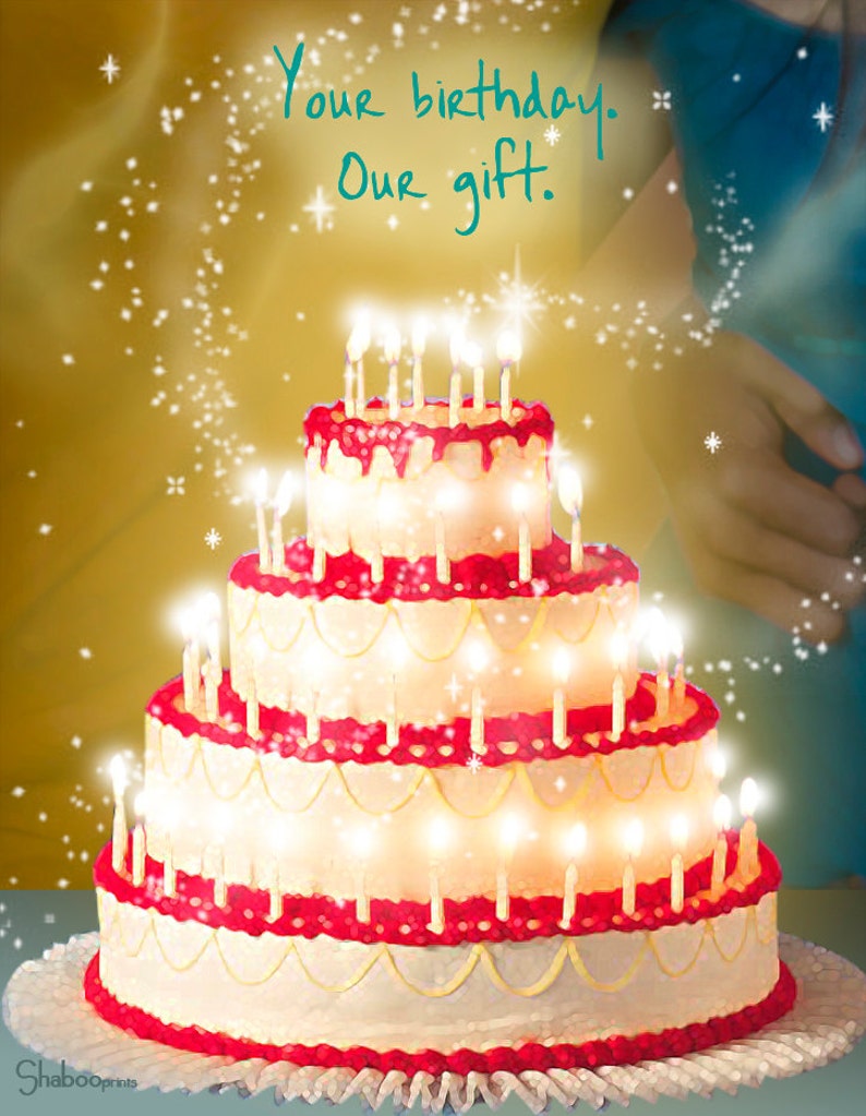 Beautiful Birthday Cake Birthday Card Etsy