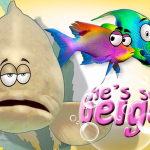 Cartoon Funny Fish Thinking Of You Card image 1