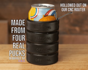 Hockey Puck Can Cooler, Tumbler Can Cooler, Hockey Puck Beer Holder, Hockey Gift For Men, Ice Hockey Can Cooler, Fathers Day Gift, Barware