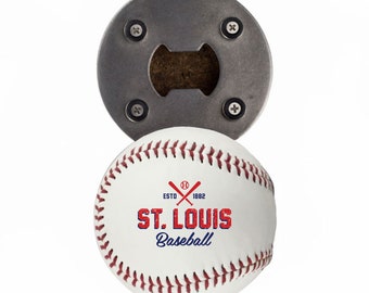 St. Louis / Bottle Opener realizzato con un Real Baseball / St Louis Baseball
