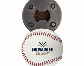 Milwaukee Brewers | Bottle Opener made from a Real Baseball | The BaseballOpener | Brewers | Brewers Baseball