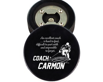 Hockey Trainer Geschenke, Hockey Geschenke, Hockey Puck Flaschenöffner, Personalisiertes Hockey Bier Flaschenöffner, Eishockey Lehrer Geschenke, Personalisiertes Hockey