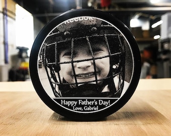 Hockey Gifts, Hockey Mom, Custom Hockey Puck, Hockey Dad, Custom Hockey Puck, Custom Hockey Dad, Fathers Day Gift, Hockey Puck  Coach Gifts