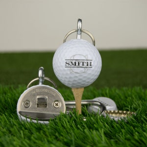 Last Name Initial Design Bottle Opener made from a REAL Golf Ball Personal Monogram image 4