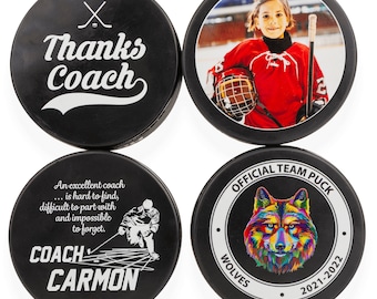 Custom Hockey Puck, Father's Day Gift, Hockey Puck With Photo, Gift For Dad, Logo Hockey Puck, Team Player Gift, Personalized Hockey Gift