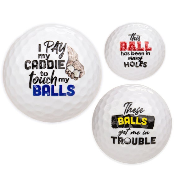 GOLF BALLS - funny golf balls - gift for golfer - funny golf saying - It  takes a lot of balls to golf the way I do - set of 3 golf balls