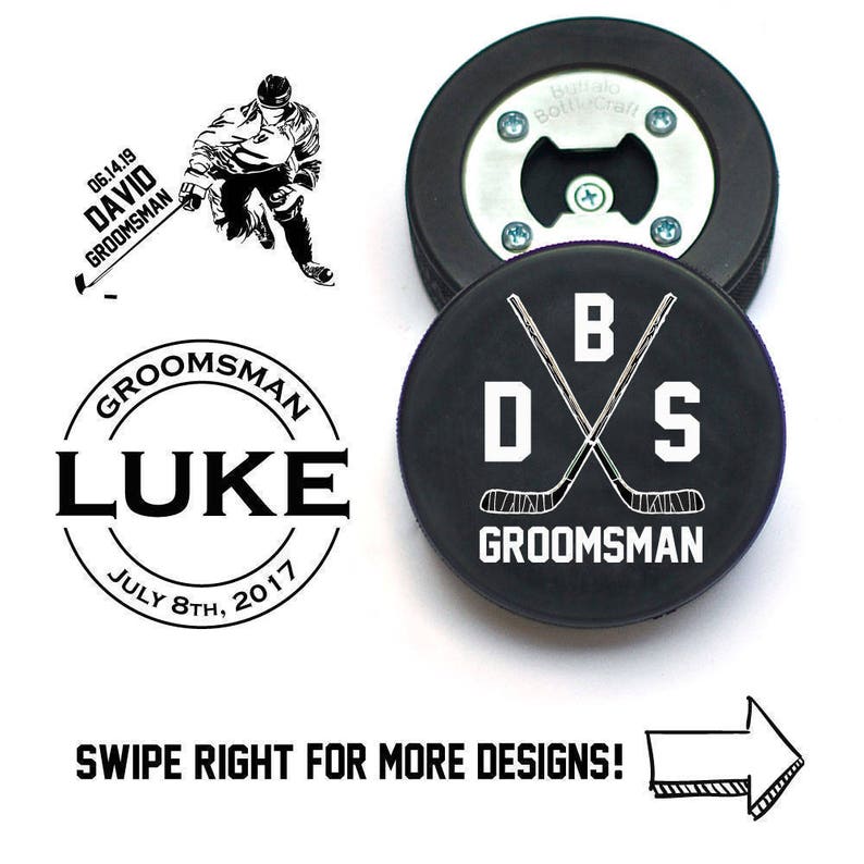 Diy Groomsmen Gift Ideas Bottle Opener Made From Real Hockey Puck Best Man Toast Gifts 2018