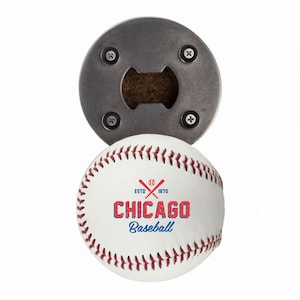 Cubs | Bottle Opener made from a Real Baseball | Cubs Baseball | Chicago Cubs