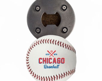 Cubs / Bottle Opener realizzato con un Real Baseball / Cubs Baseball / Chicago Cubs