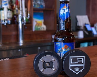 Los Angeles Kings | Bottle Opener made from a Real Hockey Puck | Kings | LA Kings