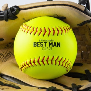 Softball Father Of The Bride, Custom Softball Gift, Groomsmen Proposal, Will You Be Our Usher,  Father Of The Bride Gift, Wedding Gifts Men