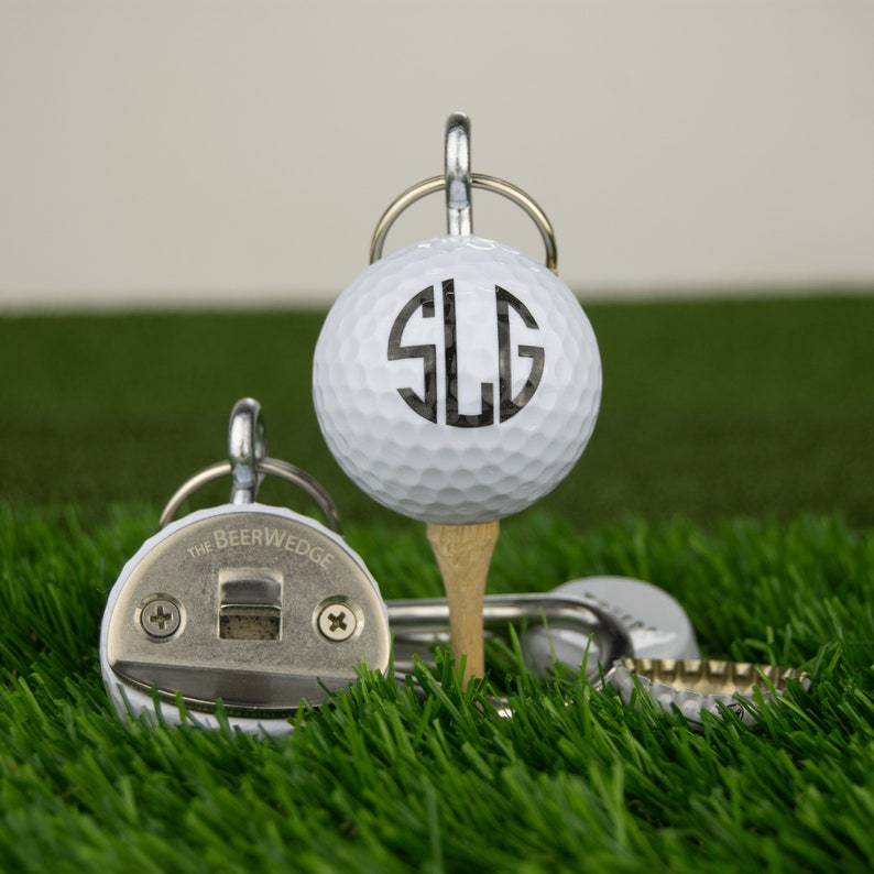 Last Name Initial Design Bottle Opener made from a REAL Golf Ball Personal Monogram image 7