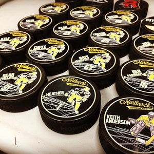 Hockey Gifts, Hockey Mom, Custom Hockey Puck, Hockey Dad, Custom Hockey Puck, Custom Hockey Dad, Fathers Day Gift, Hockey Puck Coach Gifts image 3