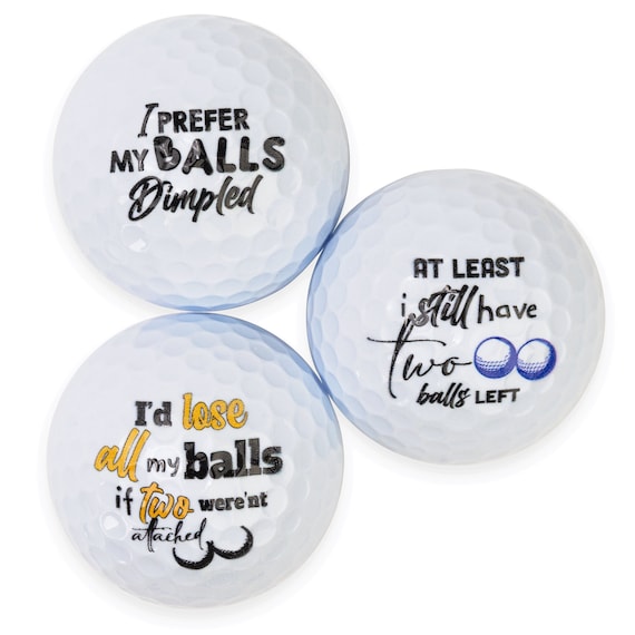 Mud Pie Funny Golf Balls Gift Set Of 3 Assorted Sayings - L - Digs N Gifts