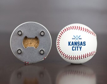 Royals | Bottle Opener made from a Real Baseball | Royals Baseball | Kansas City Royals