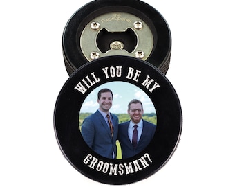 Groomsmen Proposal, Best Man Bottle Opener, Officiant Proposal Hockey Puck, Groomsman Gifts, Will You Be My Groomsman, Hockey Asking Usher