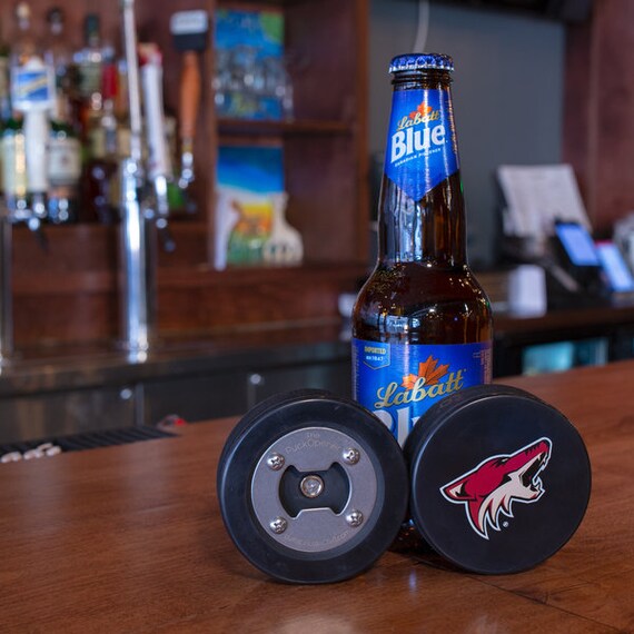 Arizona Coyotes  Bottle Opener made from a Real Hockey Puck