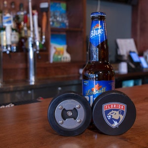 Florida Panthers | Bottle Opener made from a Real Hockey Puck | Panthers | Panthers Hockey