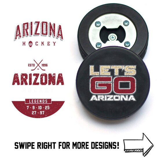 The PuckOpener Hockey Puck Bottle Opener Arizona Legends
