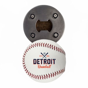 Detroit | Otwieracz do butelek wykonany z prawdziwej piłki baseballowej | Detroit Baseball | Prezenty z Detroit dla niego